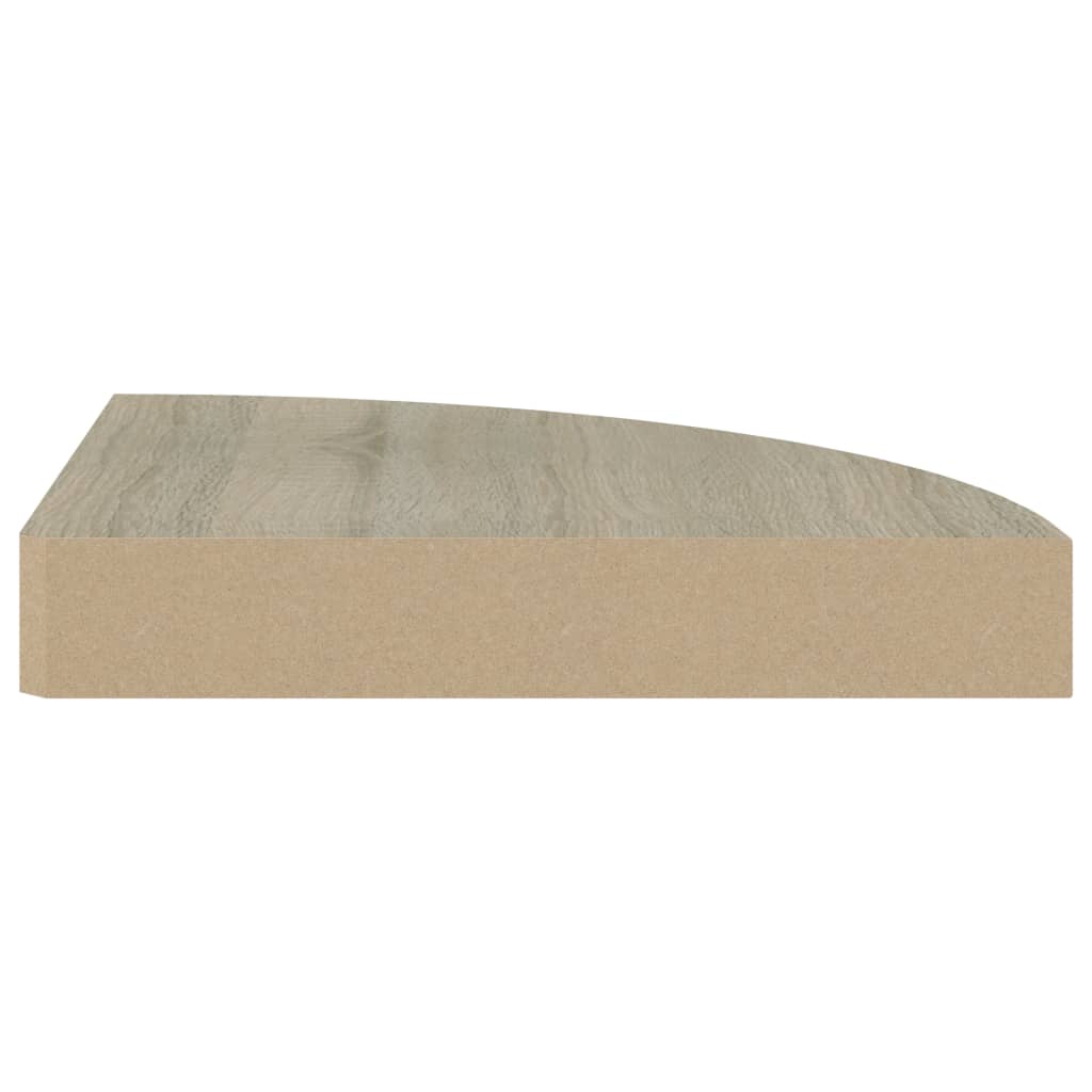 Kelluvat kulmahyllyt 2 kpl tammi 25x25x3,8 cm MDF - Sisustajankoti.fi