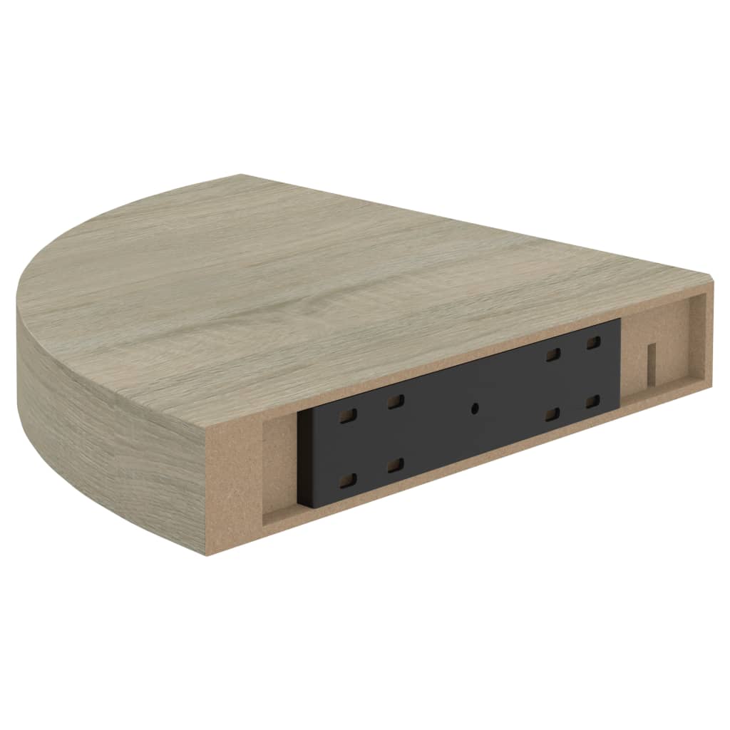 Kelluvat kulmahyllyt 2 kpl tammi 25x25x3,8 cm MDF - Sisustajankoti.fi