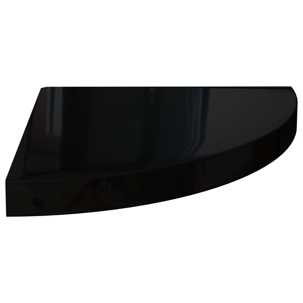 Kelluva kulmahylly korkeakiilto musta 35x35x3,8 cm MDF - Sisustajankoti.fi