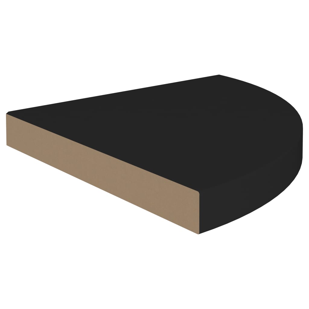 Kelluvat kulmahyllyt 4 kpl musta 35x35x3,8 cm MDF - Sisustajankoti.fi