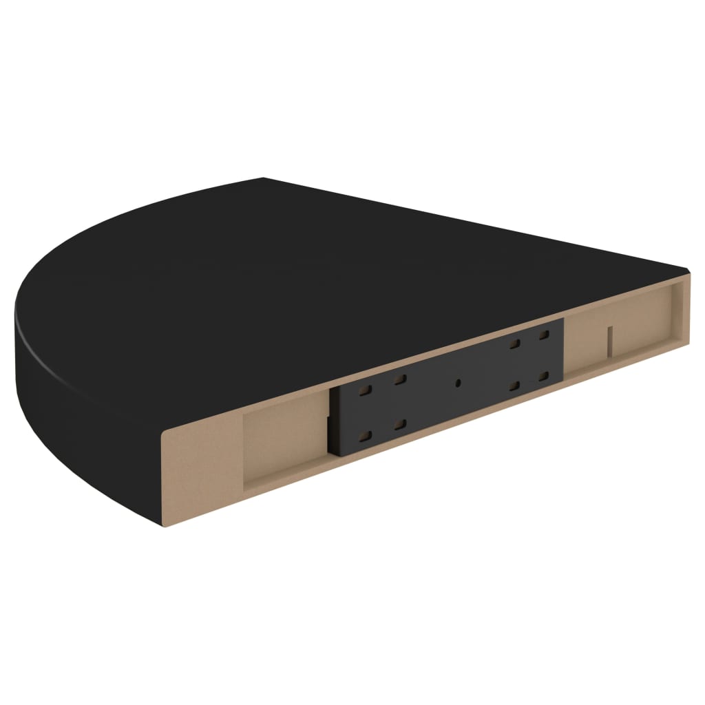 Kelluvat kulmahyllyt 4 kpl musta 35x35x3,8 cm MDF - Sisustajankoti.fi