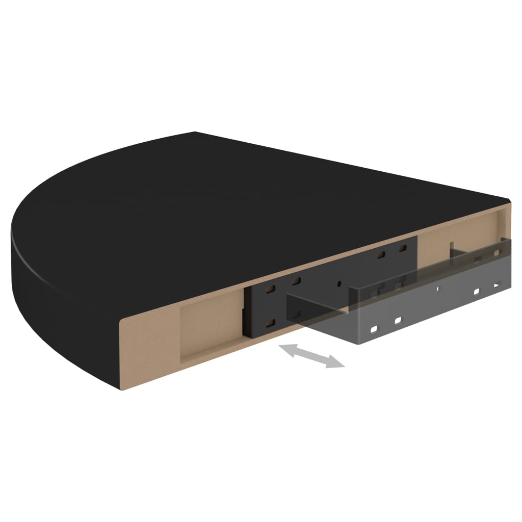 Kelluvat kulmahyllyt 4 kpl musta 35x35x3,8 cm MDF - Sisustajankoti.fi