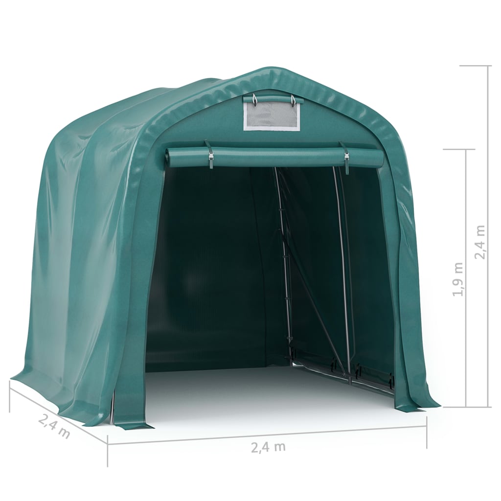 Autotalliteltta PVC 2,4x2,4 m vihreä - Sisustajankoti.fi
