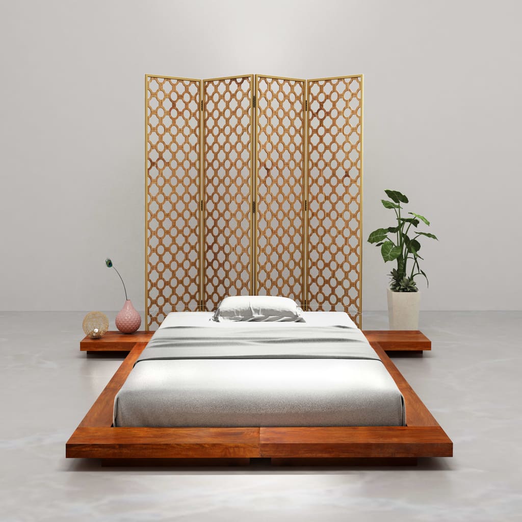 Japanilaisen futonsängyn runko täysi akaasiapuu 120x200 cm - Sisustajankoti.fi