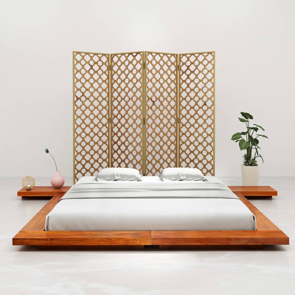 Japanilaisen futonsängyn runko täysi akaasiapuu 140x200 cm - Sisustajankoti.fi