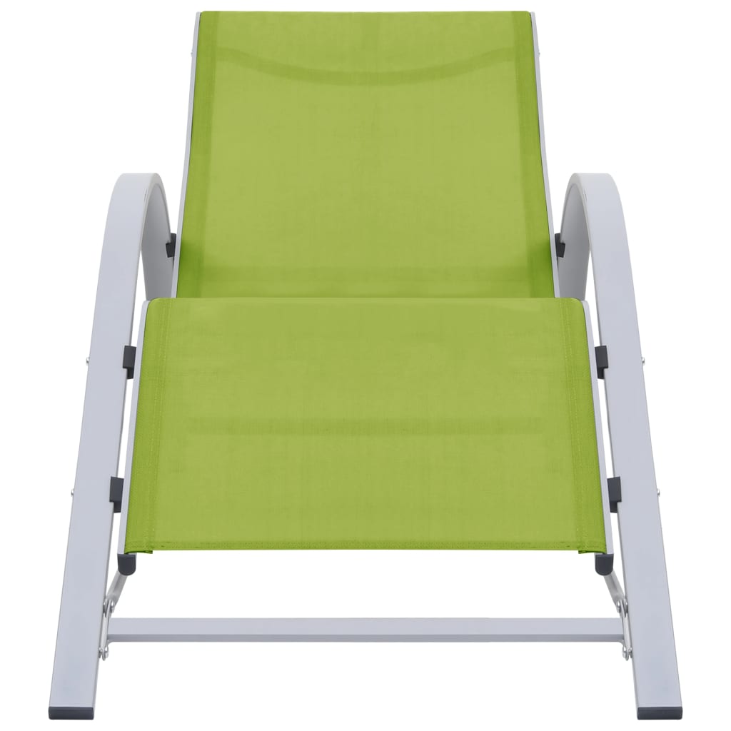 310540 Sun Loungers 2 pcs with Table Aluminium Green - Sisustajankoti.fi