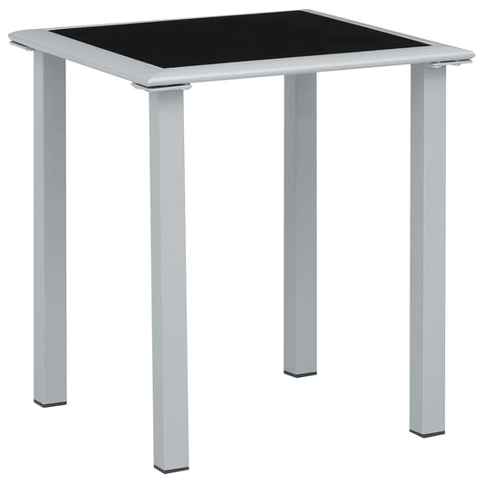 Puutarhapöytä musta ja hopea 41x41x45 cm teräs ja lasi - Sisustajankoti.fi