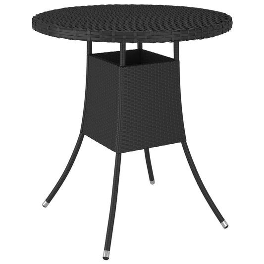 Puutarhapöytä musta 70x70x73 cm polyrottinki - Sisustajankoti.fi