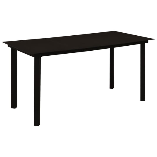 Puutarhan ruokapöytä musta 150x80x74 cm teräs ja lasi - Sisustajankoti.fi