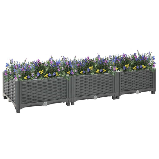 Korotettu kukkalaatikko 120x40x23 cm polypropeeni - Sisustajankoti.fi