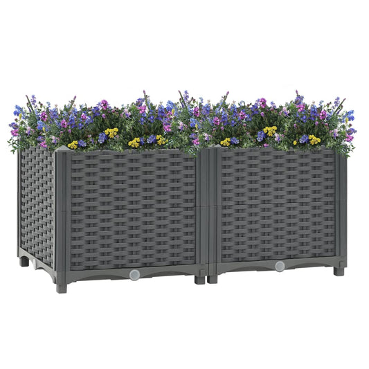 Korotettu kukkalaatikko 80x40x38 cm polypropeeni - Sisustajankoti.fi