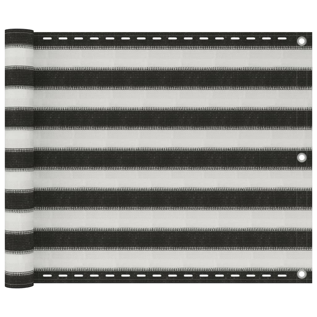 Parvekkeen suoja HDPE 75x500 cm antrasiitti ja valkoinen - Sisustajankoti.fi
