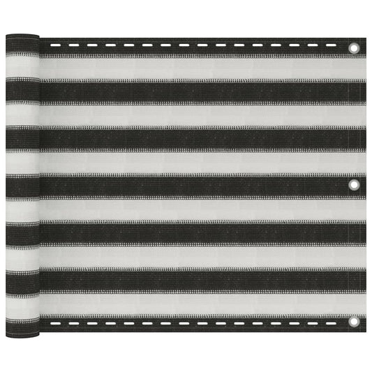 Parvekkeen suoja HDPE 75x500 cm antrasiitti ja valkoinen - Sisustajankoti.fi