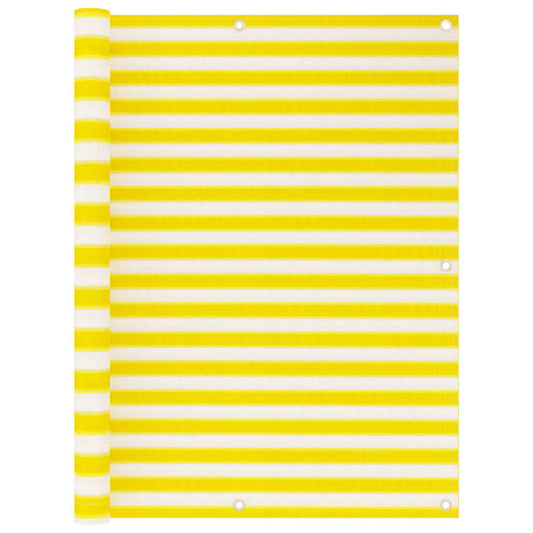 Parvekkeen suoja keltainen ja valkoinen 120x400 cm HDPE - Sisustajankoti.fi