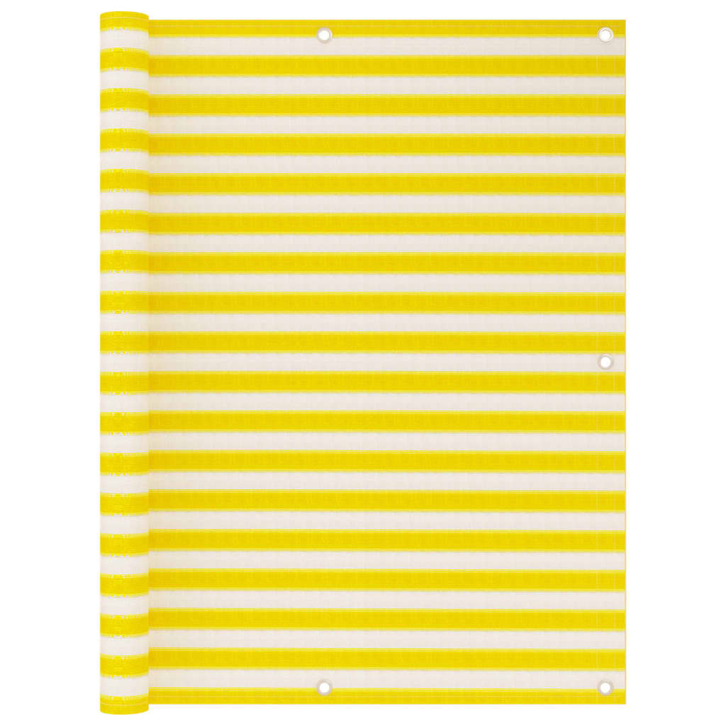 Parvekkeen suoja keltainen ja valkoinen 120x600 cm HDPE - Sisustajankoti.fi