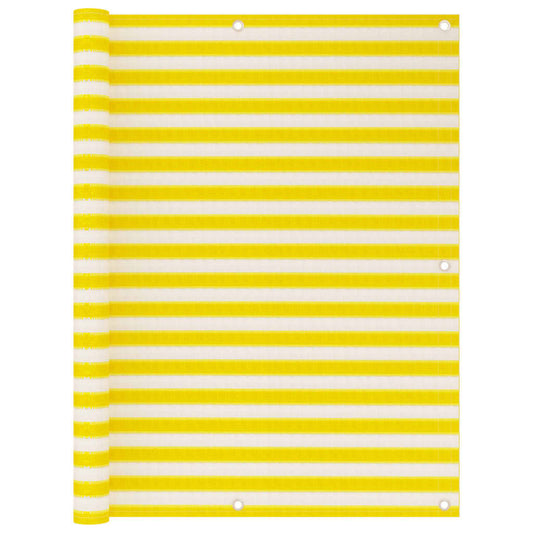 Parvekkeen suoja keltainen ja valkoinen 120x600 cm HDPE - Sisustajankoti.fi