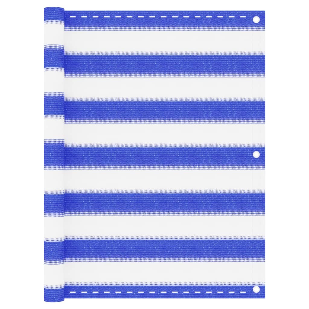 Parvekkeen suoja sininen ja valkoinen 75x600 cm HDPE - Sisustajankoti.fi