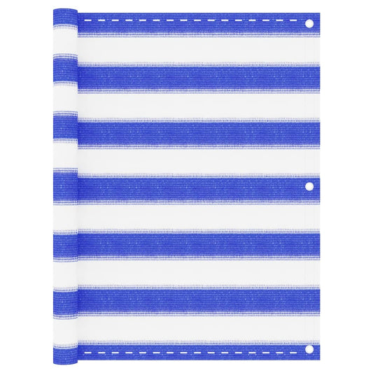 Parvekkeen suoja sininen ja valkoinen 75x600 cm HDPE - Sisustajankoti.fi