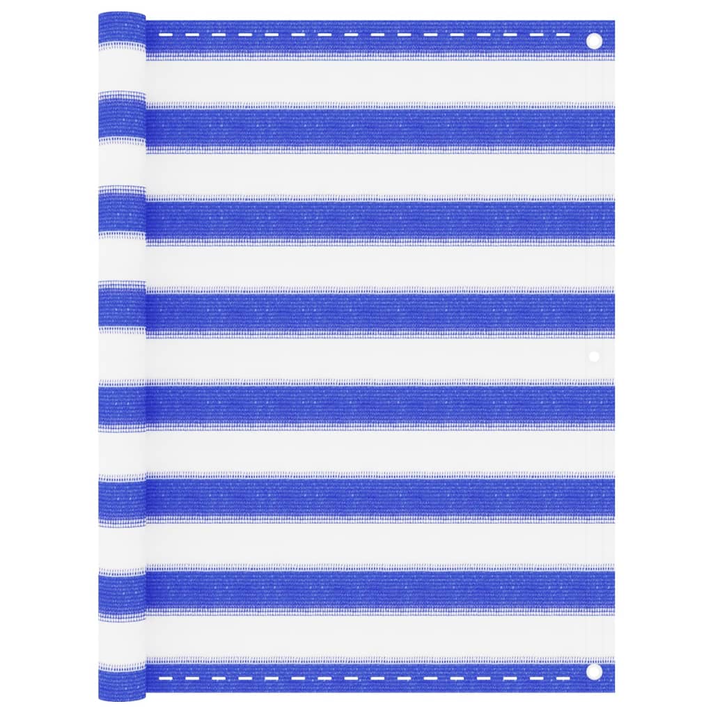Parvekkeen suoja sininen ja valkoinen 90x600 cm HDPE - Sisustajankoti.fi