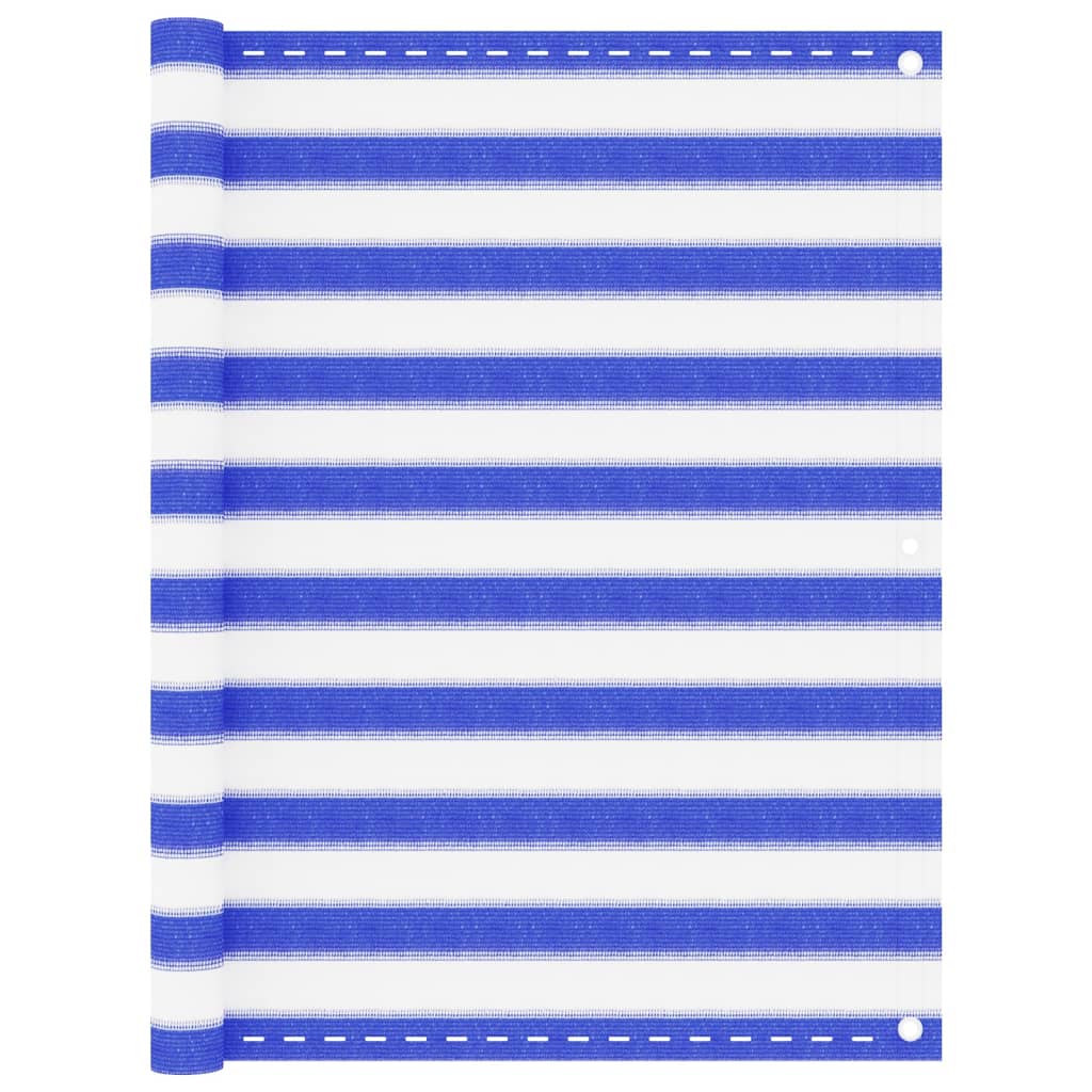 Parvekkeen suoja sininen ja valkoinen 120x500 cm HDPE - Sisustajankoti.fi