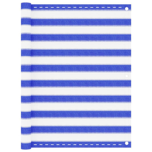 Parvekkeen suoja sininen ja valkoinen 120x500 cm HDPE - Sisustajankoti.fi