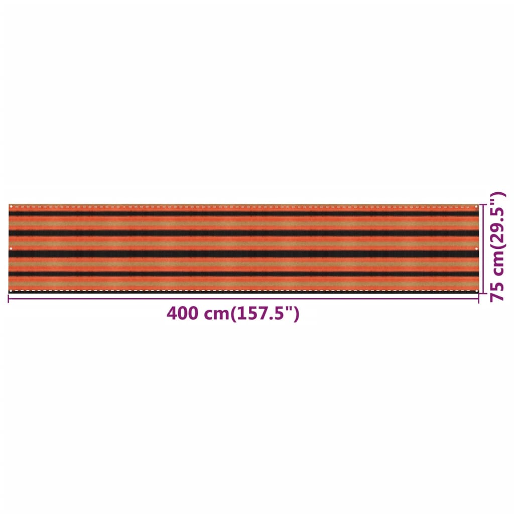 Parvekkeen suoja monivärinen 75x400 cm HDPE - Sisustajankoti.fi