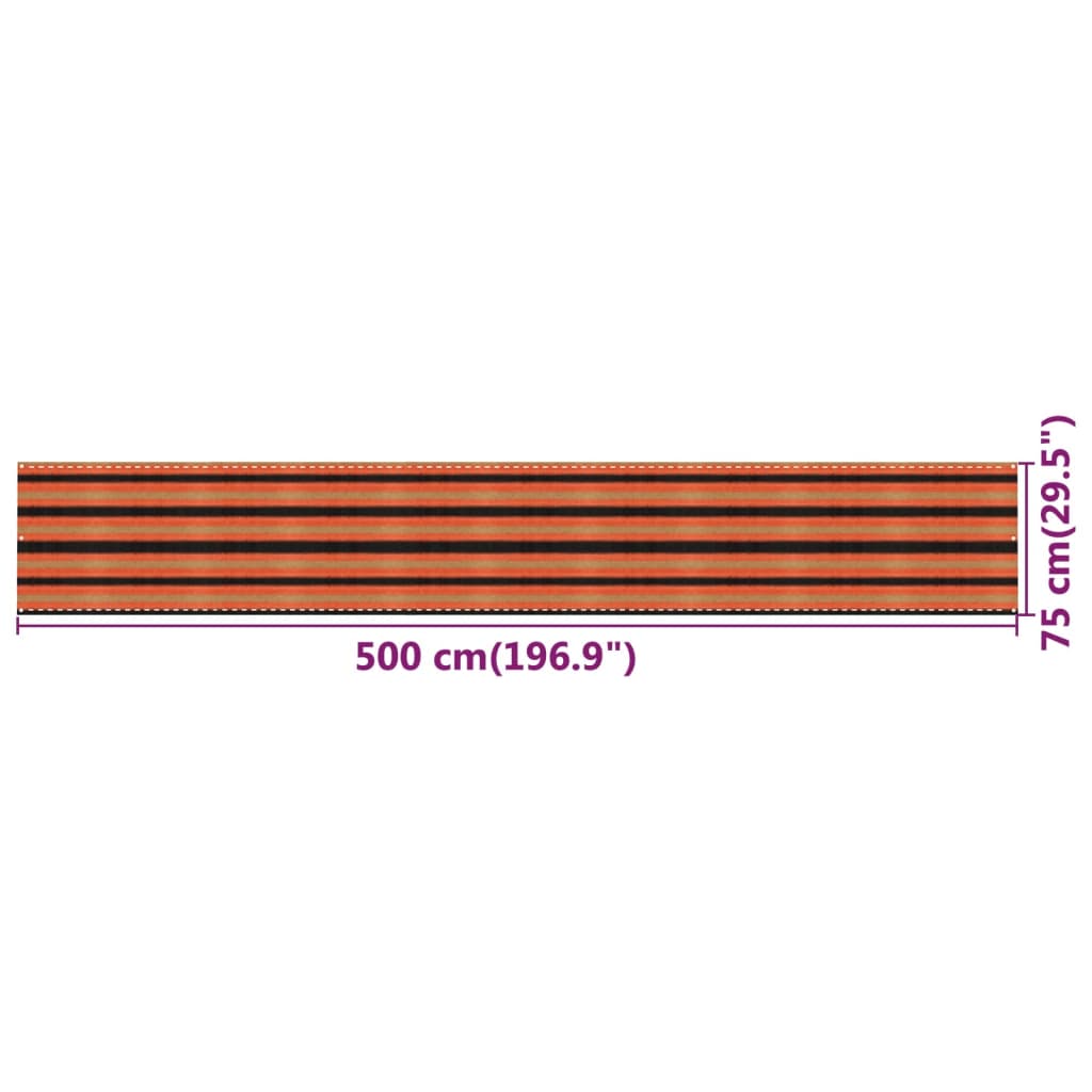 Parvekkeen suoja monivärinen 75x500 cm HDPE - Sisustajankoti.fi
