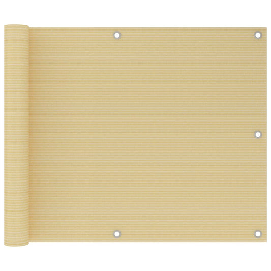 Parvekkeen suoja beige 75x600 cm HDPE - Sisustajankoti.fi