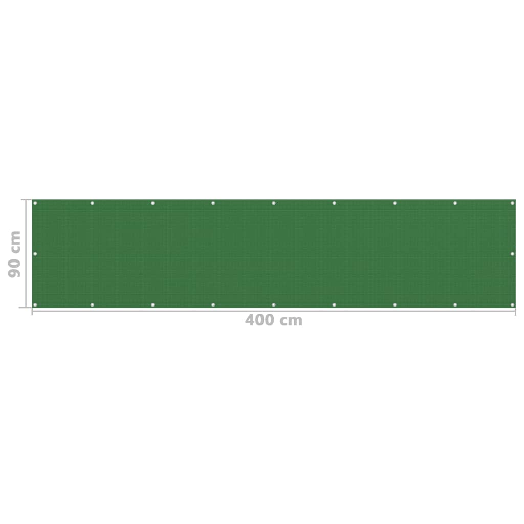 Parvekkeen suoja vaaleanvihreä 90x400 cm HDPE - Sisustajankoti.fi