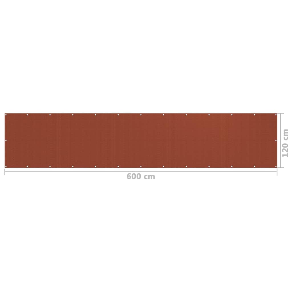 Parvekkeen suoja terrakotta 120x600 cm HDPE - Sisustajankoti.fi