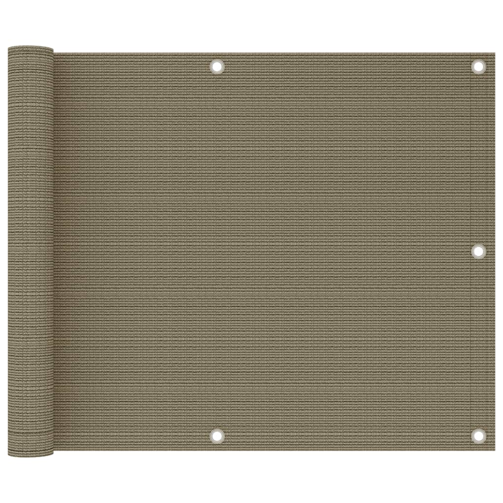 Parvekkeen suoja harmaanruskea 75x300 cm HDPE - Sisustajankoti.fi