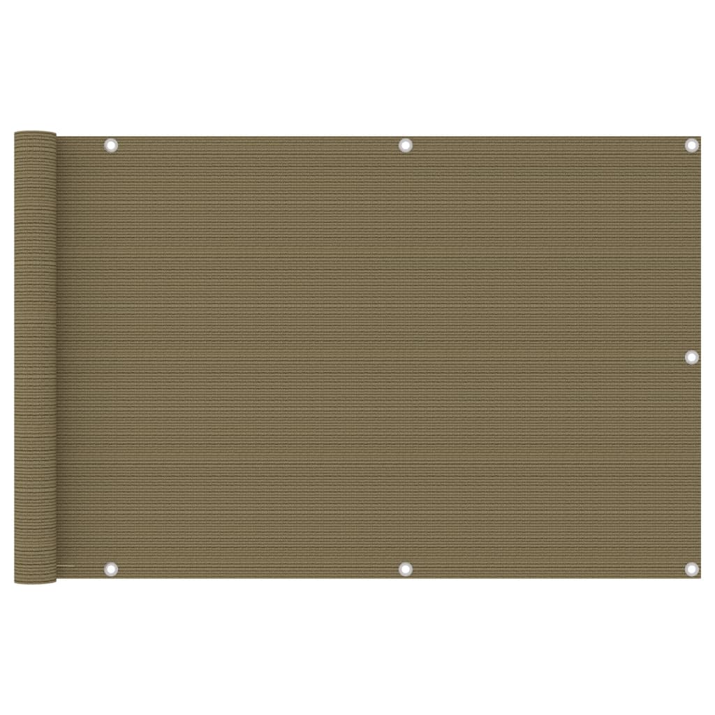 Parvekkeen suoja harmaanruskea 90x500 cm HDPE - Sisustajankoti.fi