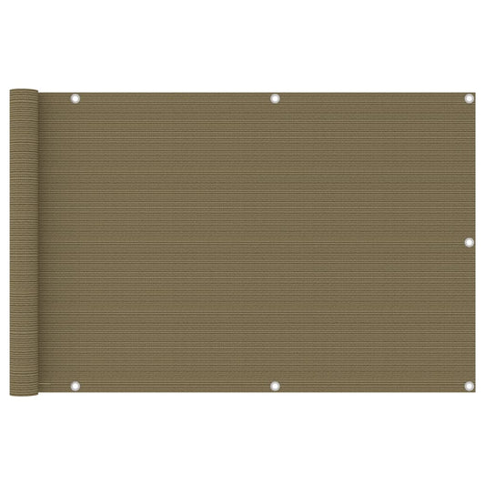 Parvekkeen suoja harmaanruskea 90x500 cm HDPE - Sisustajankoti.fi