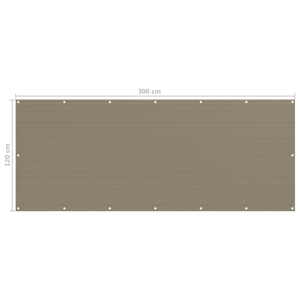 Parvekkeen suoja harmaanruskea 120x300 cm HDPE - Sisustajankoti.fi