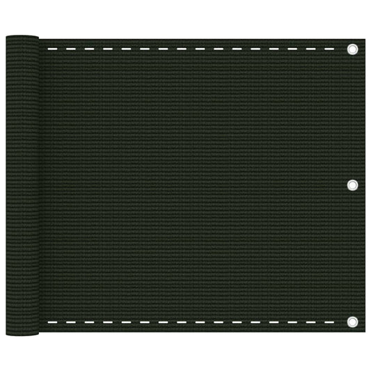 Parvekkeen suoja tummanvihreä 75x500 cm HDPE - Sisustajankoti.fi