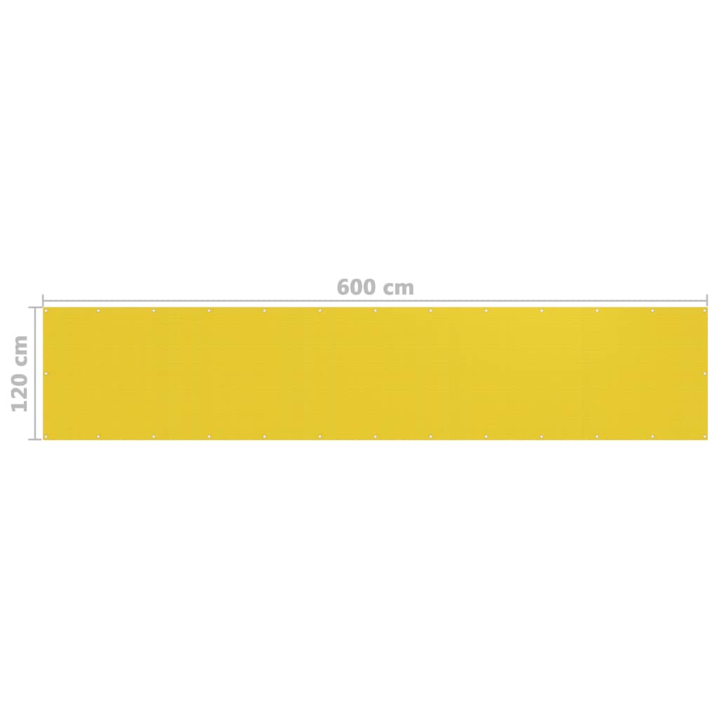Parvekkeen suoja keltainen 120x600 cm HDPE - Sisustajankoti.fi