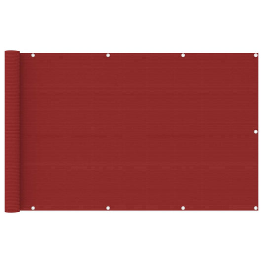 Parvekkeen suoja punainen 120x600 cm HDPE - Sisustajankoti.fi