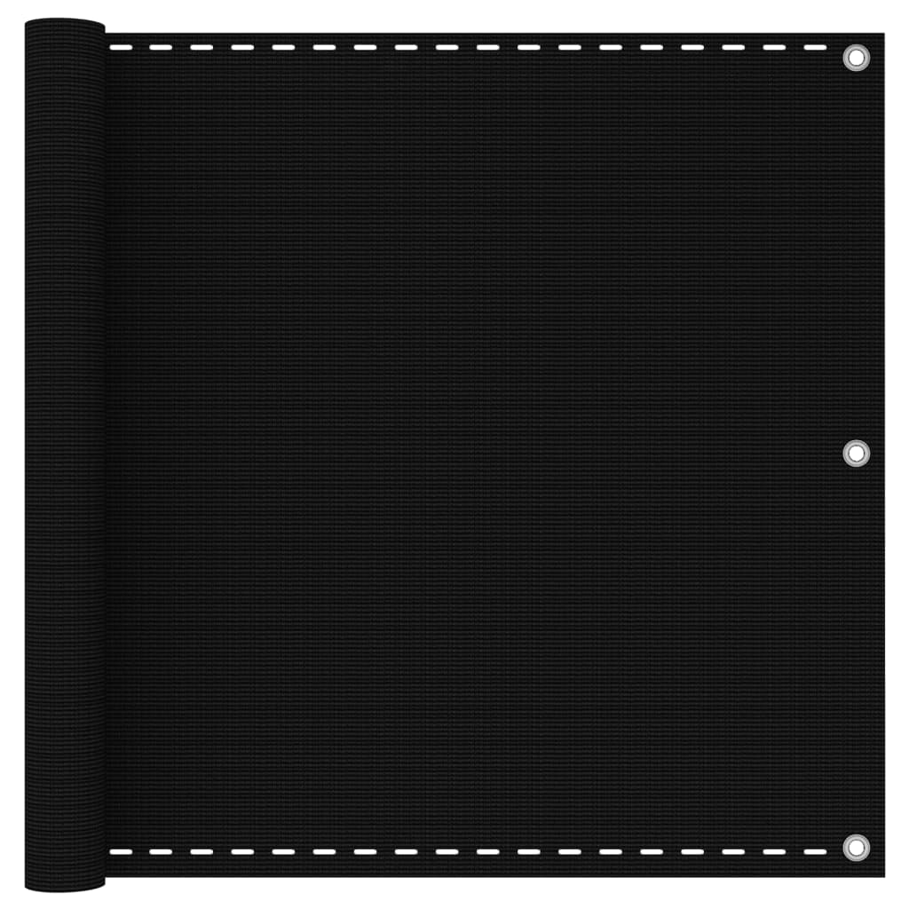 Parvekkeen suoja musta 90x300 cm HDPE - Sisustajankoti.fi