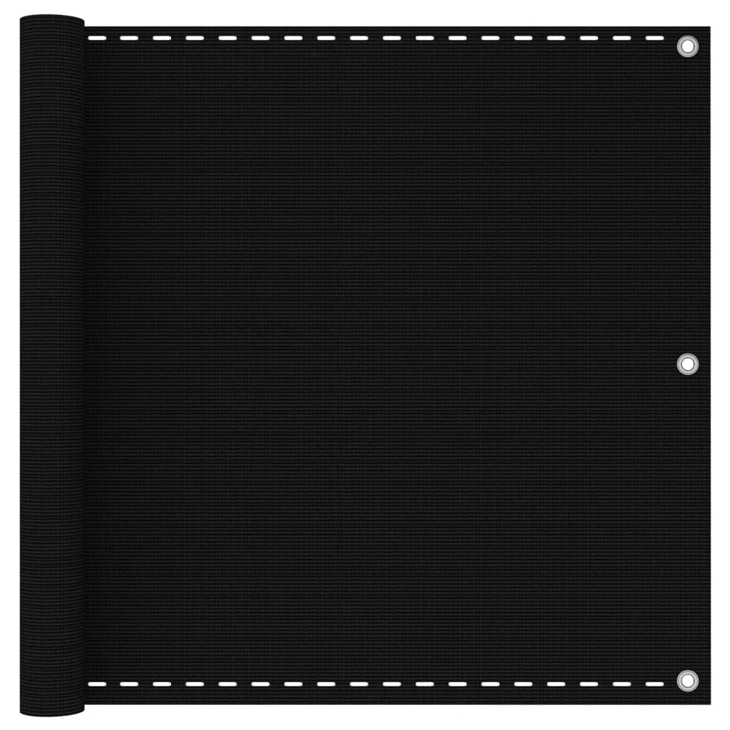 Parvekkeen suoja musta 90x400 cm HDPE - Sisustajankoti.fi