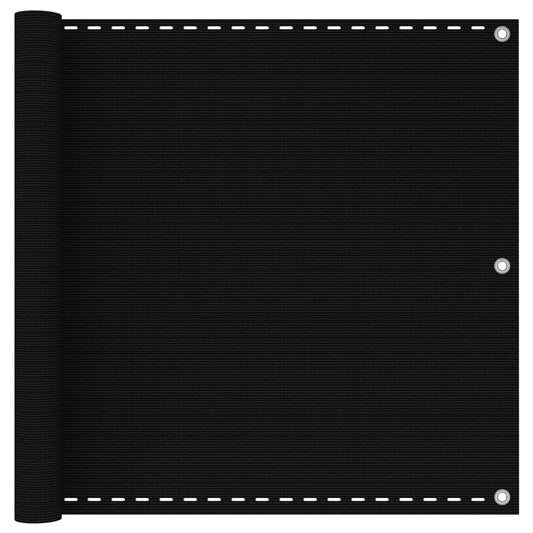Parvekkeen suoja musta 90x400 cm HDPE - Sisustajankoti.fi