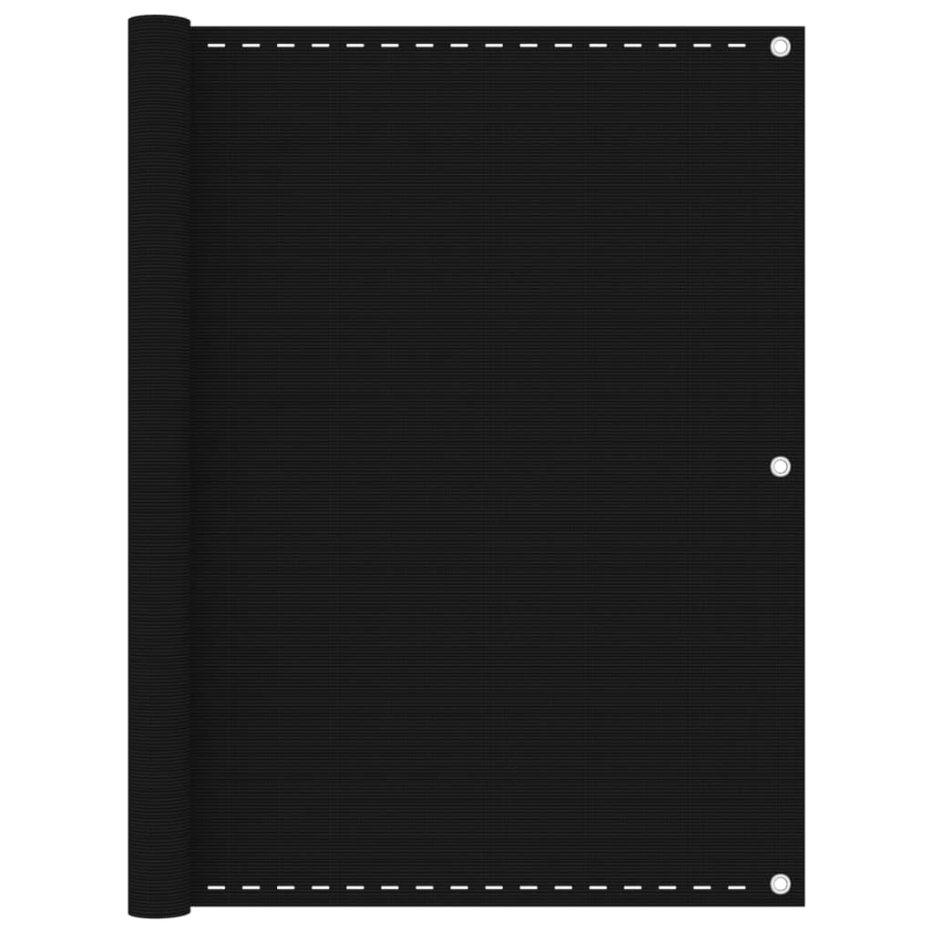 Parvekkeen suoja musta 120x300 cm HDPE - Sisustajankoti.fi