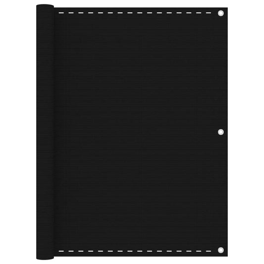 Parvekkeen suoja musta 120x300 cm HDPE - Sisustajankoti.fi
