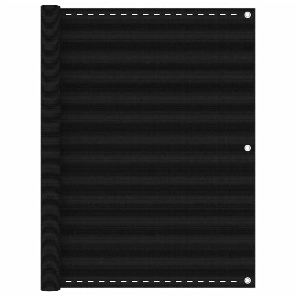 Parvekkeen suoja musta 120x400 cm HDPE - Sisustajankoti.fi