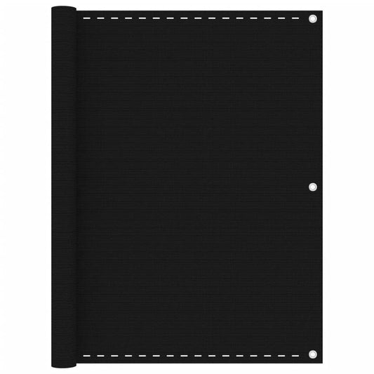 Parvekkeen suoja musta 120x400 cm HDPE - Sisustajankoti.fi