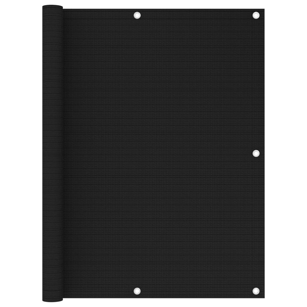 Parvekkeen suoja musta 120x500 cm HDPE - Sisustajankoti.fi