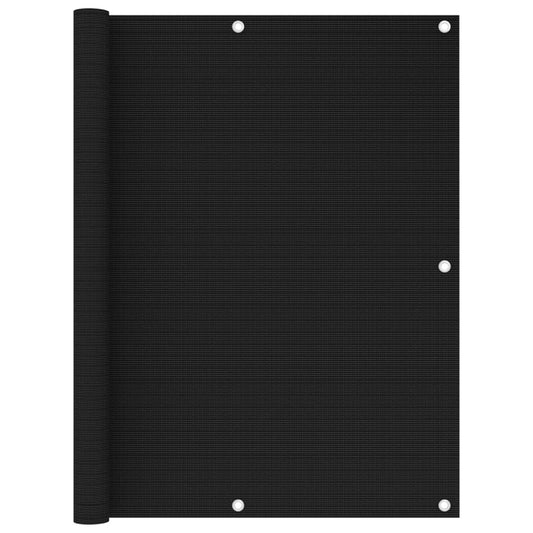 Parvekkeen suoja musta 120x500 cm HDPE - Sisustajankoti.fi