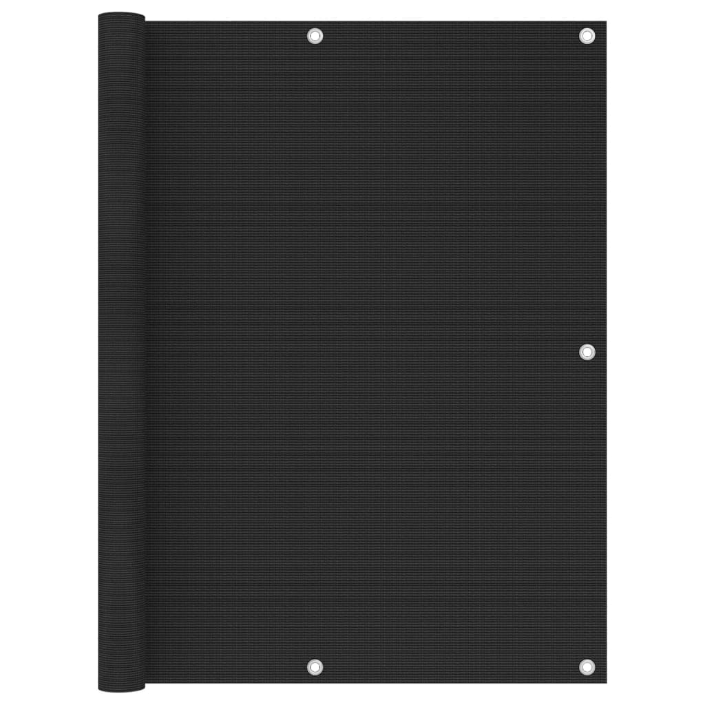 Parvekkeen suoja musta 120x600 cm HDPE - Sisustajankoti.fi