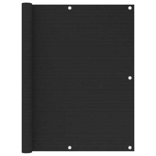 Parvekkeen suoja musta 120x600 cm HDPE - Sisustajankoti.fi