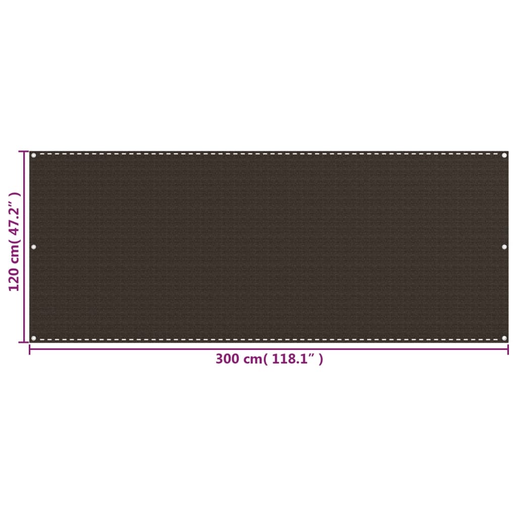 Parvekkeen suoja ruskea 120x300 cm HDPE - Sisustajankoti.fi