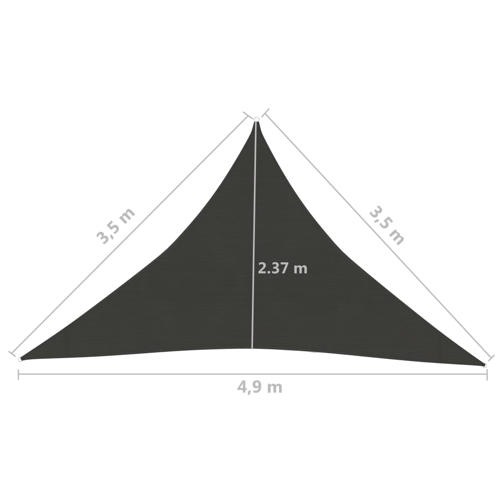 Aurinkopurje 160 g/m² antrasiitti 3,5x3,5x4,9 m HDPE - Sisustajankoti.fi